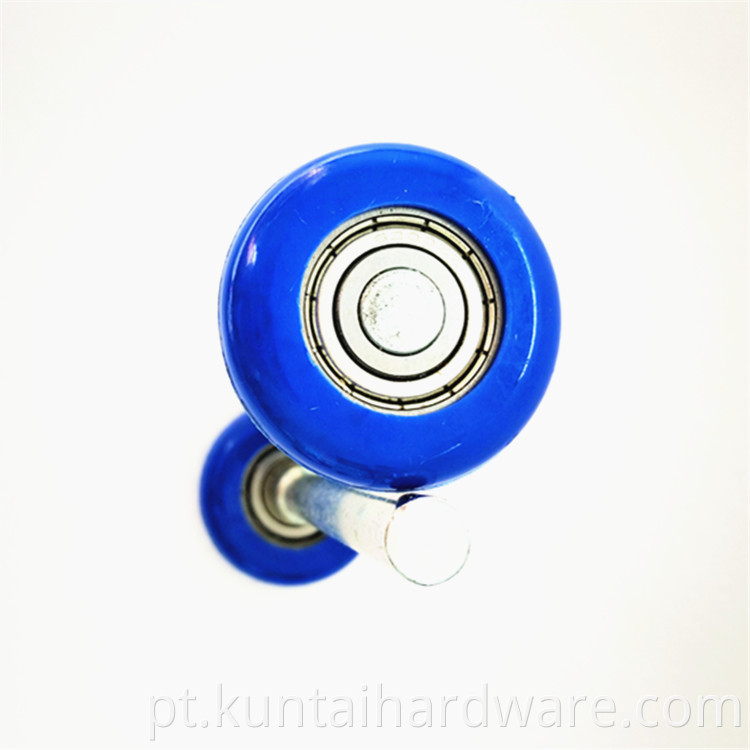 2 '' rolo de nylon azul para porta de garagem com haste e rolamento